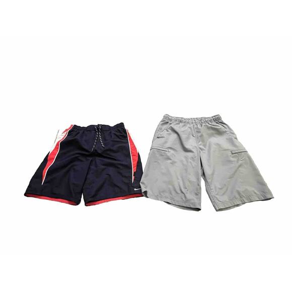 Lot Of 2 Nike Gray Navy Athletic Cargo Swim Trunks Shorts Size M MEDIUM - Picture 1 of 8